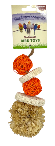 FF Natural Pompom Hanger-Parrot Supplies Australia