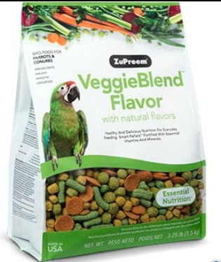 REDUCED TO CLEAR - Zupreem Veggie Blend Parrot & Conure 1.5Kg-Parrot Supplies Australia
