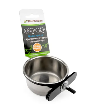 EP Stainless Steel Coop Cup-Feeding Dishes & Accessories-Parrot Supplies Australia