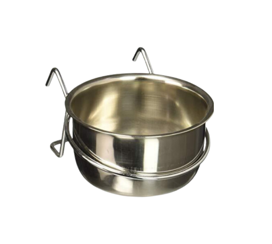 EP Stainless Steel Coop Cup-Feeding Dishes & Accessories-Parrot Supplies Australia