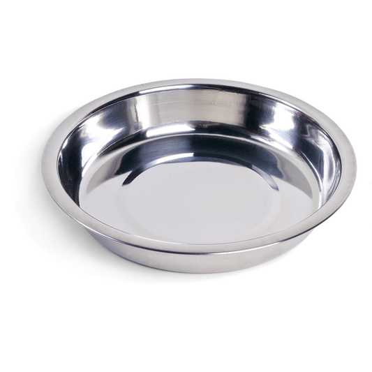 EP Stainless Steel Shallow Puppy Dish 20cm-Feeding Dishes & Accessories-Parrot Supplies Australia