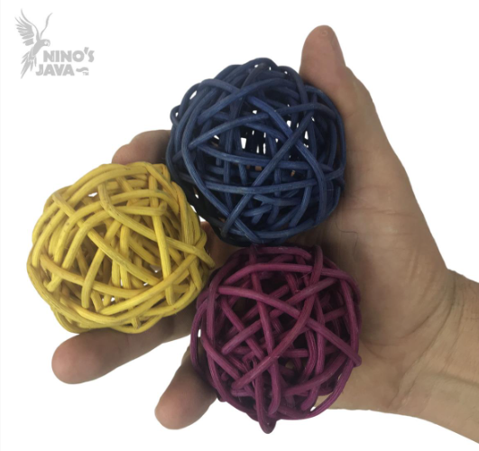 NJ Rattan Ball (each)-Parrot Supplies Australia