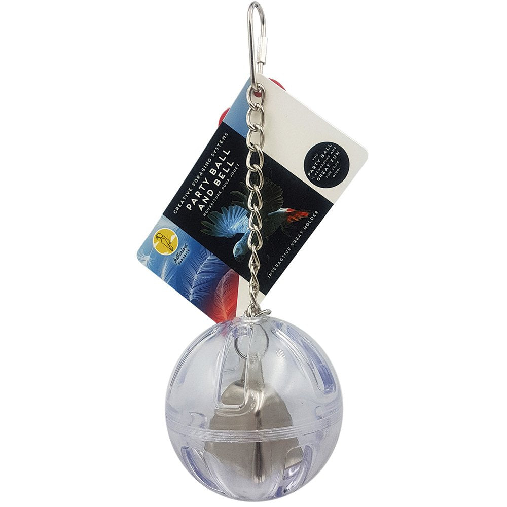 PP Foraging Ball with Bell-Parrot Supplies Australia