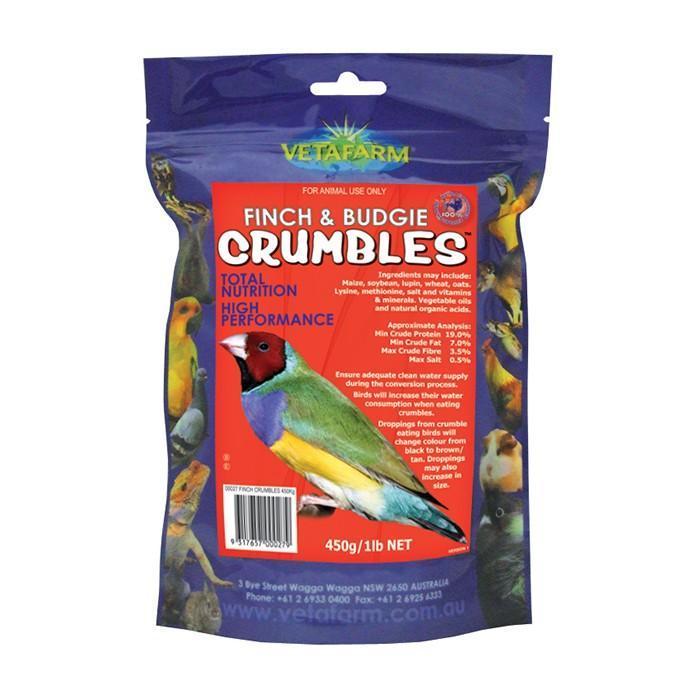 Vetafarm Finch and Budgie Crumbles XP-Pellets-Parrot Supplies Australia