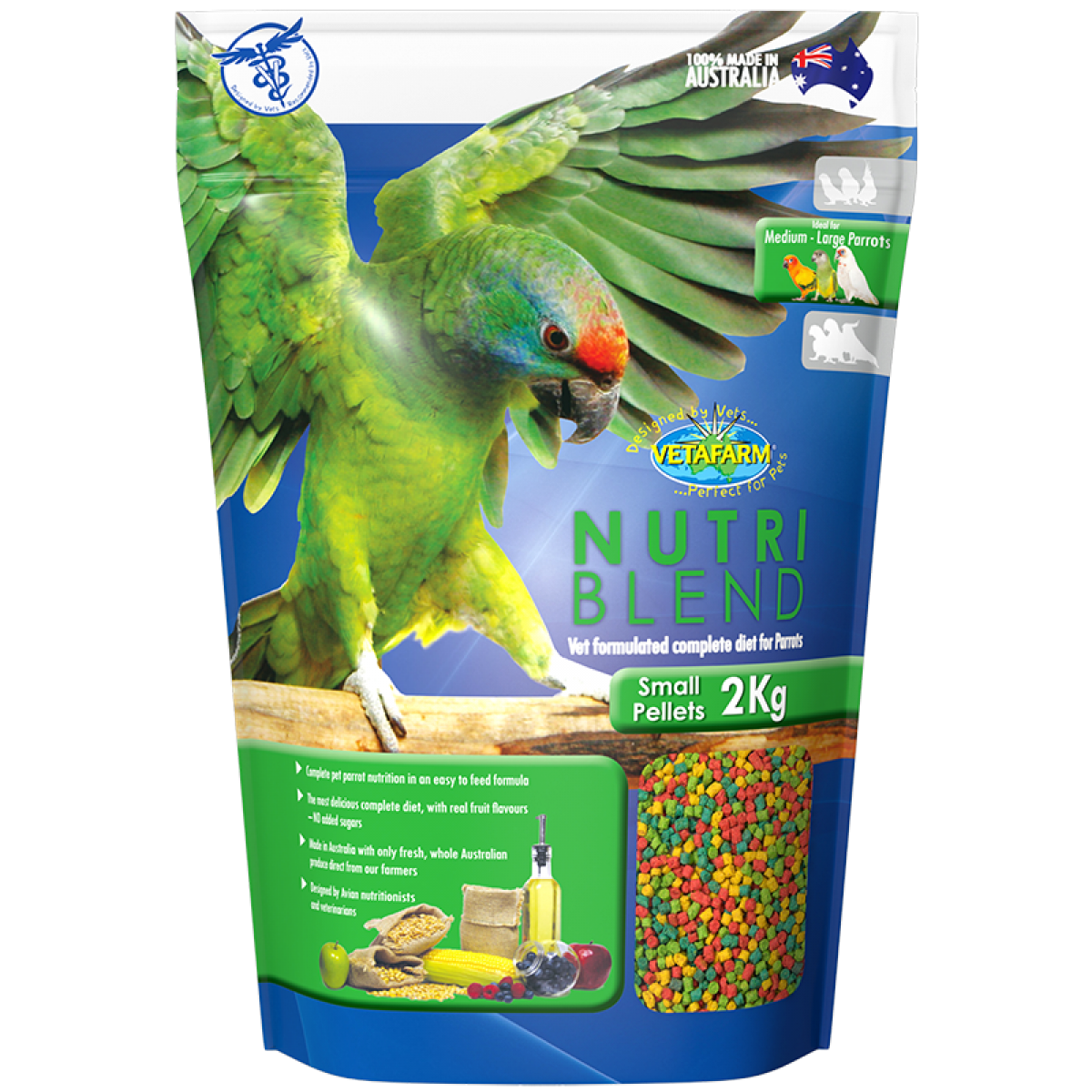 Vetafarm Nutriblend Pellets-Pellets-Parrot Supplies Australia